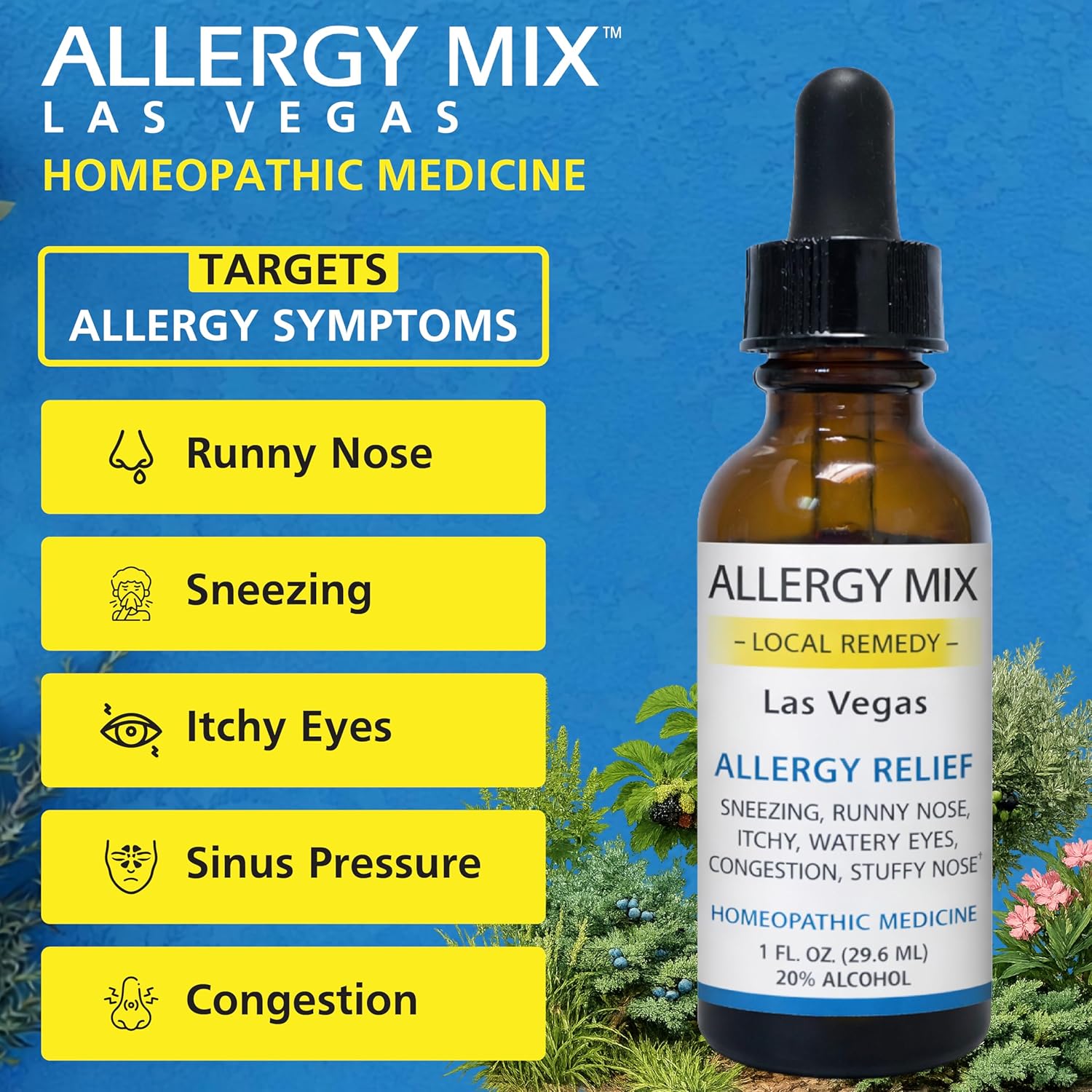 Las Vegas Liquid - Natural Homeopathic Multi-Symptom Allergy Medicine (1 Ounce)