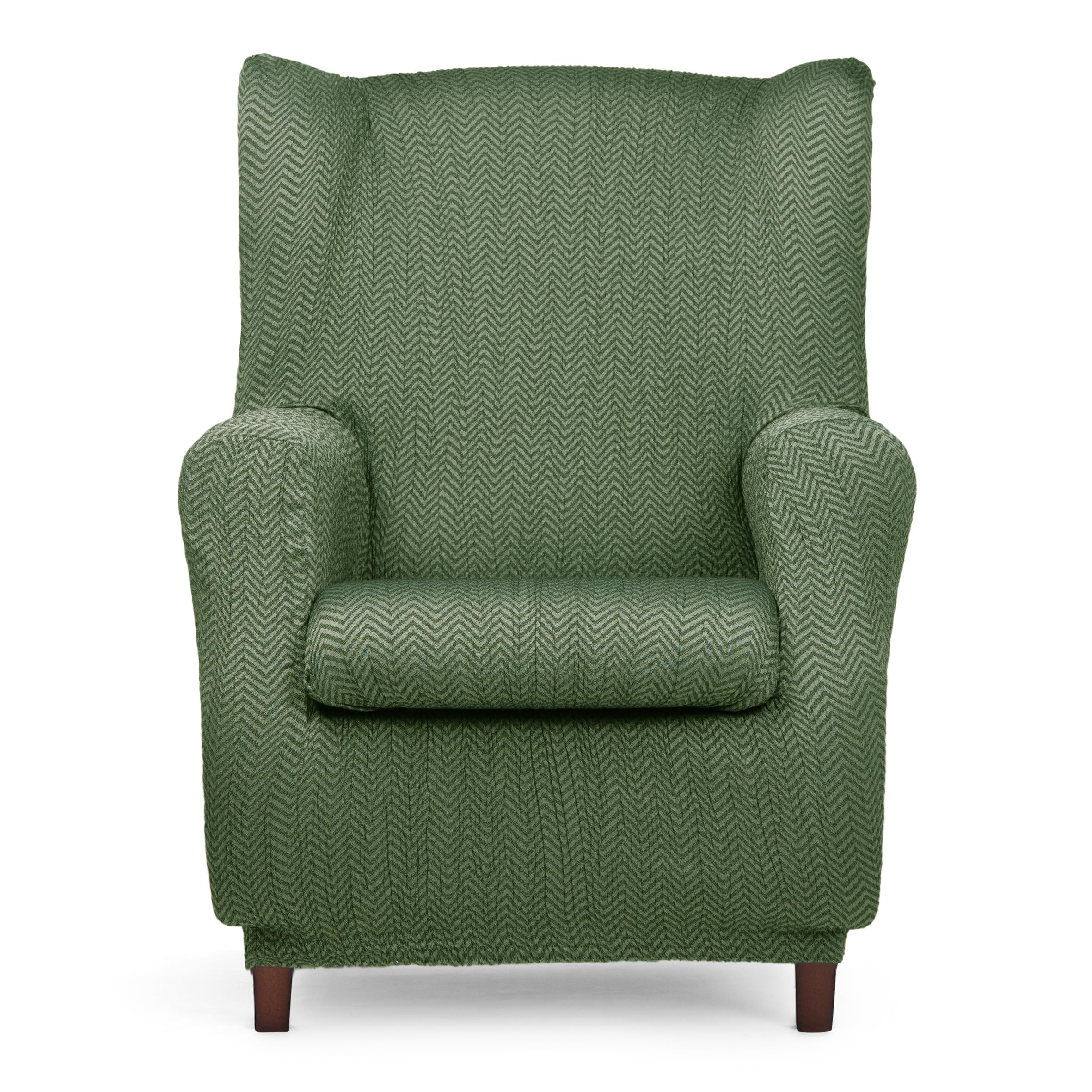 Eysa Luz Elastic Sofa Cover for Wingback Armchair Colour Green