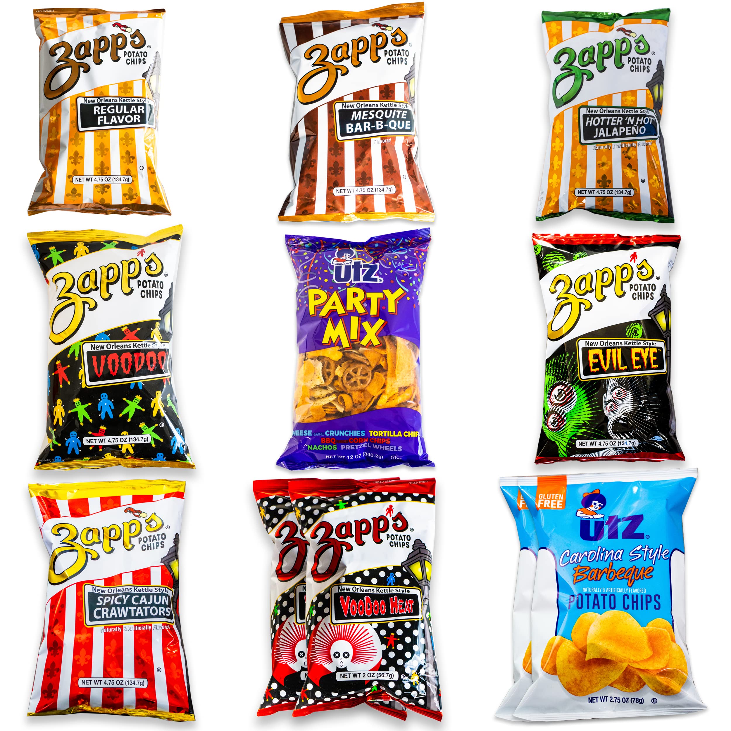 Buy Zapps Chips Variety Pack Kettle Chips Voodoo Heat Mesquite