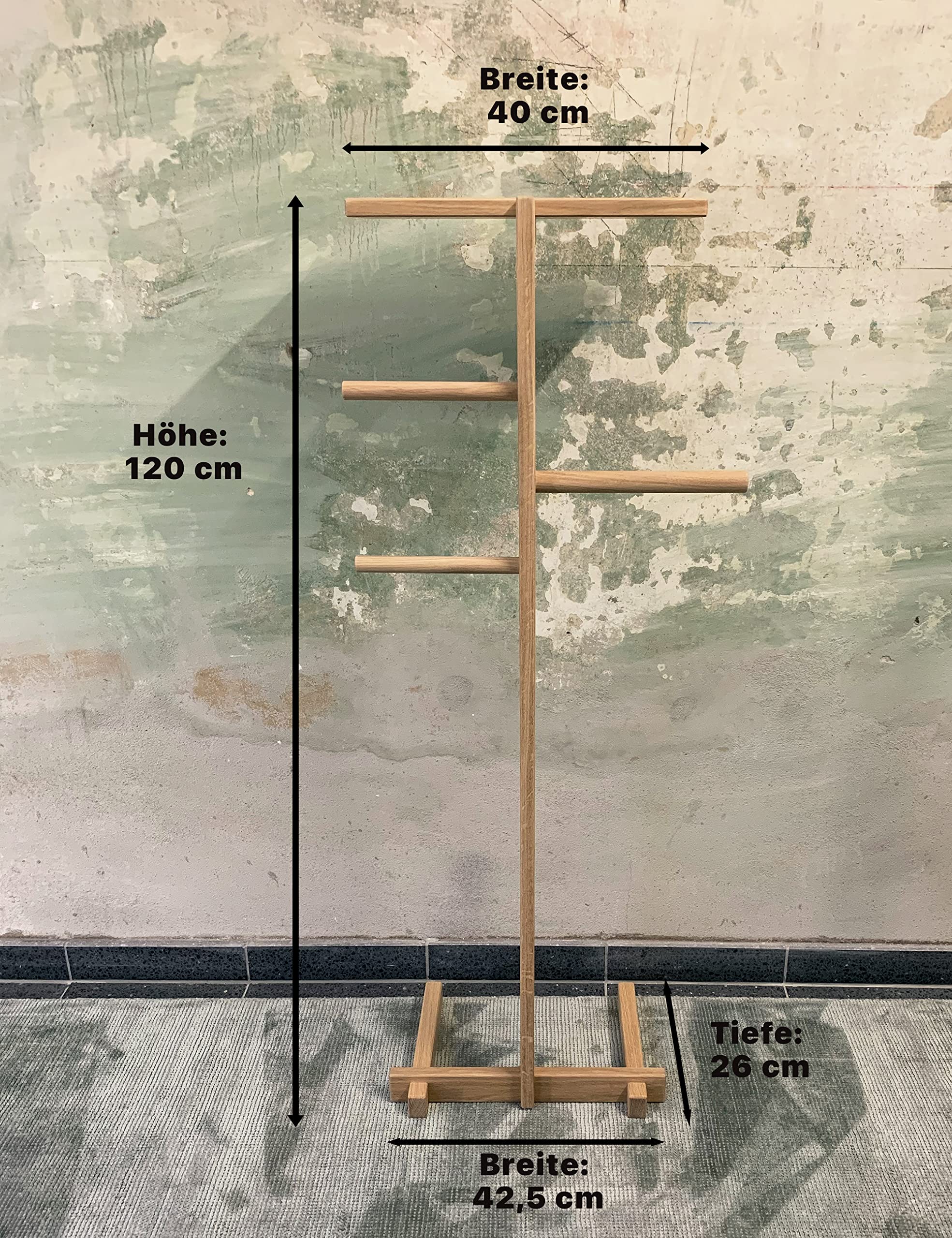 Stummer Diener aus Holz, Herrendiener Schlafzimmer Möbel, Design Kleiderbutler und Modern Stiller Diener für Damen und Herren, Butler Kleiderständer und Kleiderablage Handgemacht (Natur)