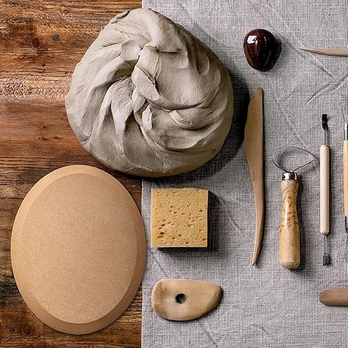 Miniatura 7 de Sunnyray Molde de cerámica ovalada de 8 x 10 pulgadas, herramientas y suministros de cerámica, moldes de cerámica, molde de prensa para platos de