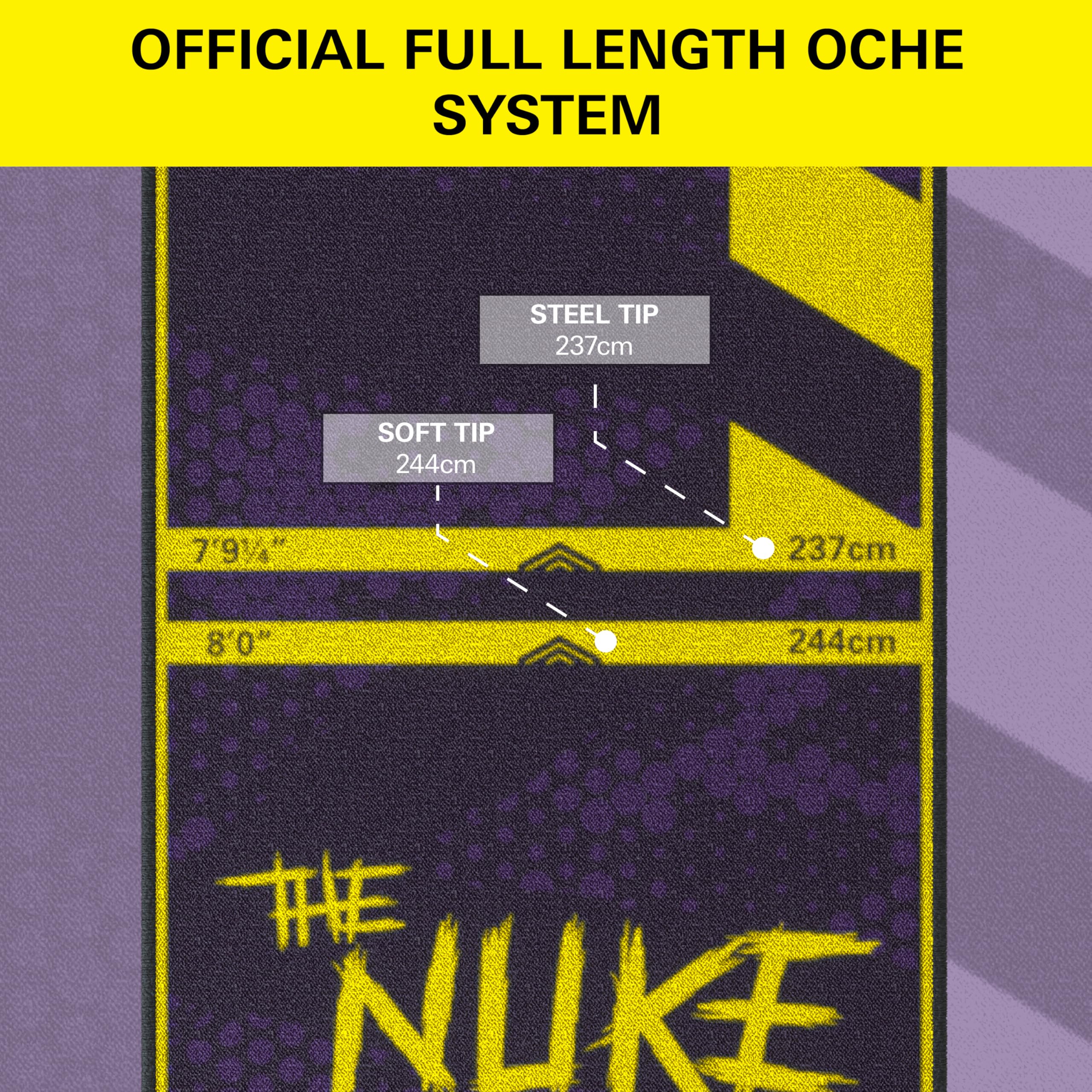 Target Darts Luke Littler - Tapete para dardos The Nuke, tapete para dardos con punta suave y distancia de línea de lanzamiento de punta de acero, alfombrillas antideslizantes para protección de suelo