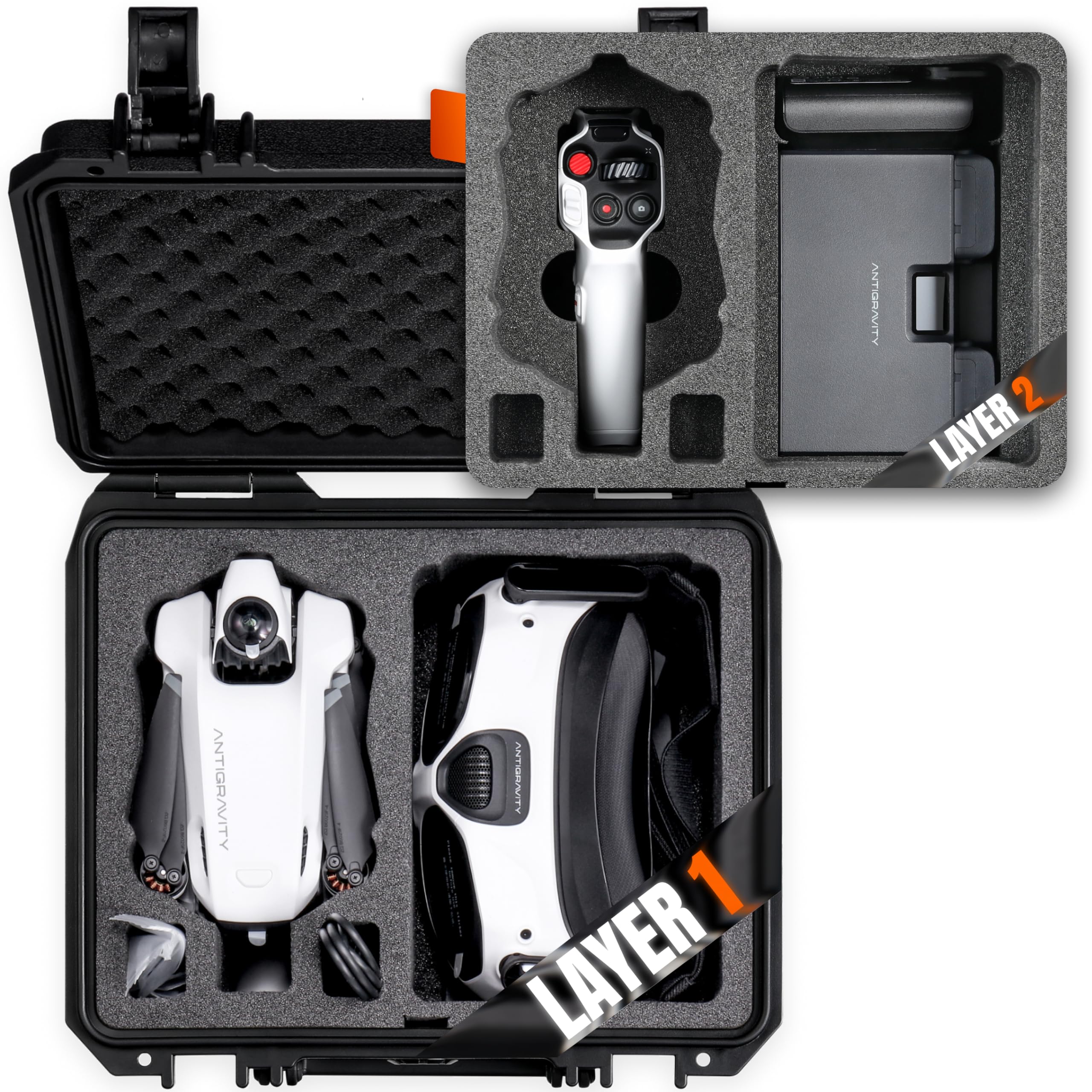 Photo 1 of Portable Hard Case for Antigravity A1 Drone Accessories IP67 Waterproof, Compact Lightweight Hard Carrying Protective Box Fits Antigravity A1 Standard Bundle/ Explorer Bundle (Case & Foam Only)