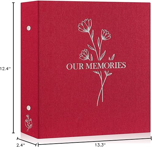 Vista 120 de Lanpn Álbumes de fotos pequeños de 4 x 6 pulgadas, 50 imágenes, paquete de 2 unidades, mini capacidad de lino Our Memories, juego de bolsillos