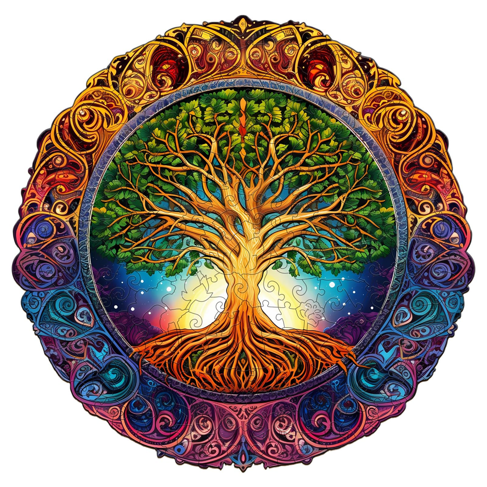 Puzzle in legno per adulti, 300 pezzi con mandala, puzzle in legno, 34 x 33,6 cm, puzzle in legno irregolare, unici a forma di animale, per adulti, bel regalo per la famiglia e gli amici