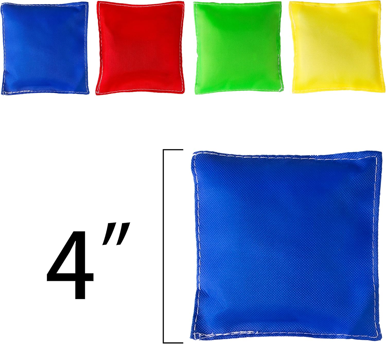 PROLOSO 24 Pack Nylon Cornhole Bean Bags Toss Bags Toy Set for Lawn Floor Beach Toss Games Assorted Colors 4" x 4" : Toys & Games