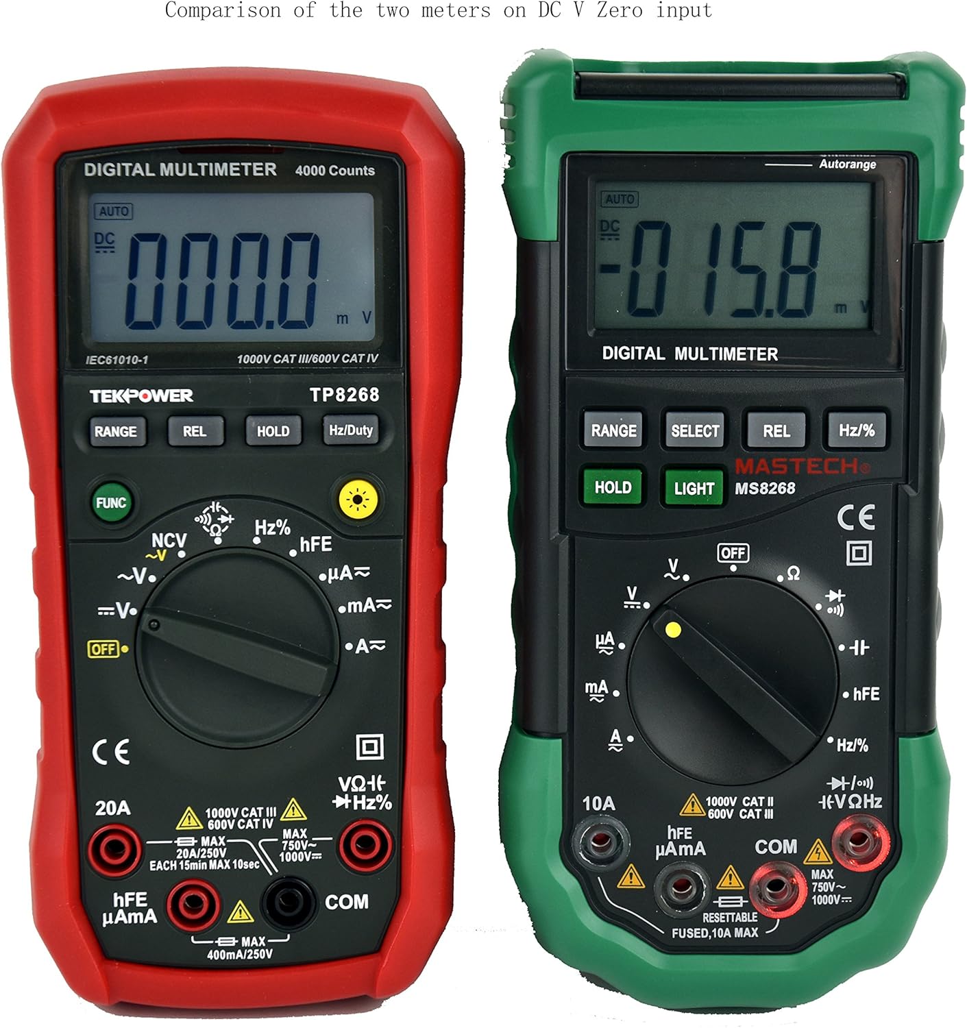 Back view of Tekpower TP8268 Multimeter showing battery compartment