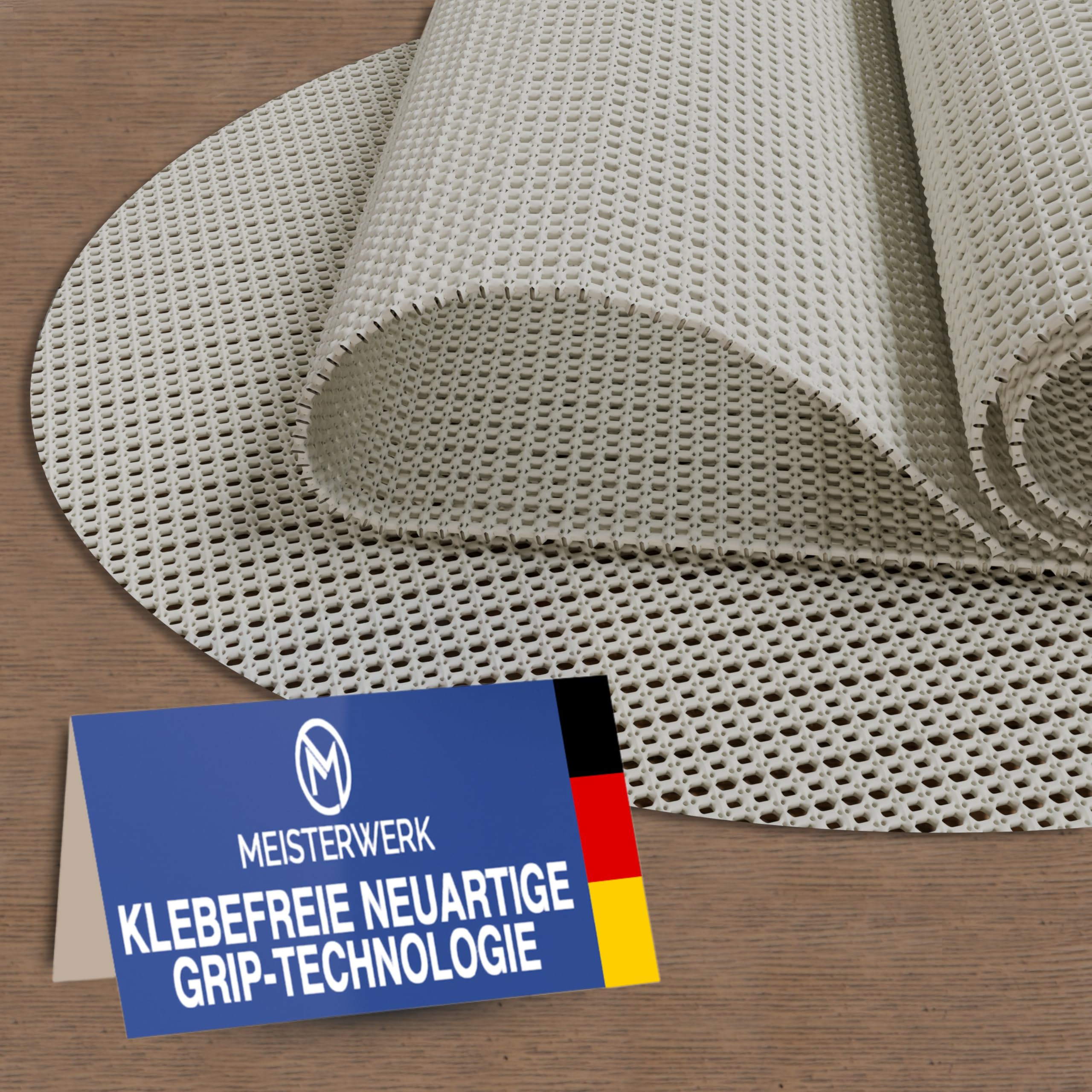 MEISTERWERK rutschfeste Teppichunterlage Rund - (EXTRA STARKER Halt) Anti-Rutsch-Matte für Teppiche & Läufer | zuschneidbar, universell einsetzbar für alle Böden | 150Ø cm