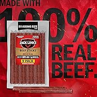 Vista 4 de Jack Link's Palitos de carne de res, sabor original, snack de proteína, palito de carne, hecho con 100% carne de res, apto para dieta cetogénica