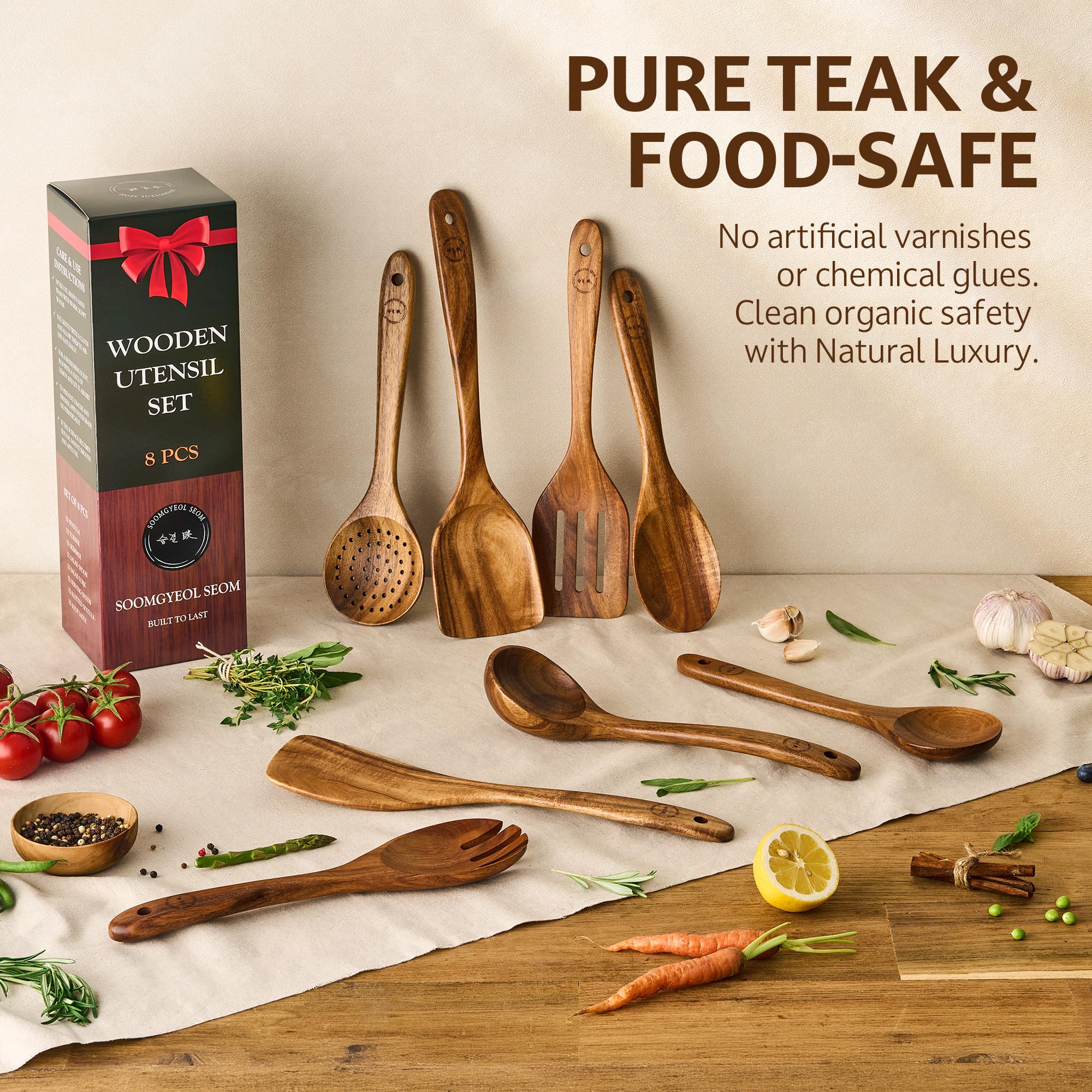 Utensilios de cocina de madera 8 piezas