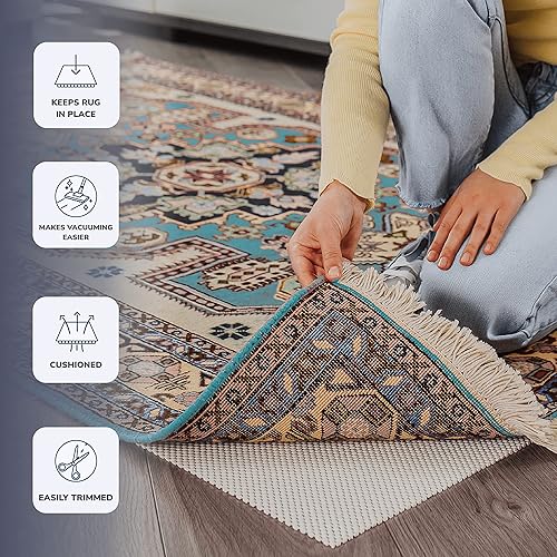 Miniatura 3 de Slip-Stop Almohadilla antideslizante acolchada súper agarre para alfombras de área y alfombras de pasillo, agarre de alfombra para suelos de madera