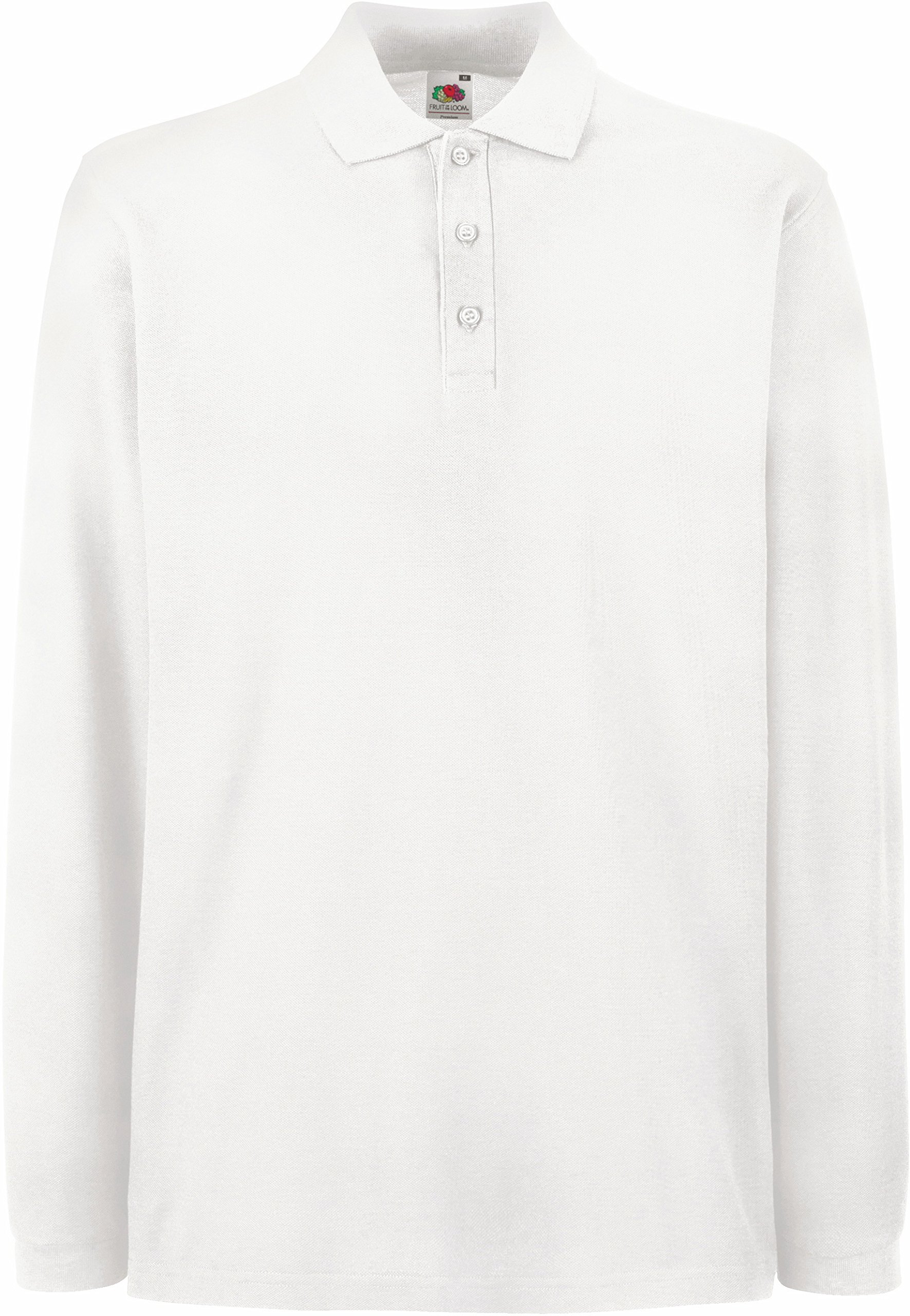 Fruit of The Loom Premium Long Sleeve Polo White XL