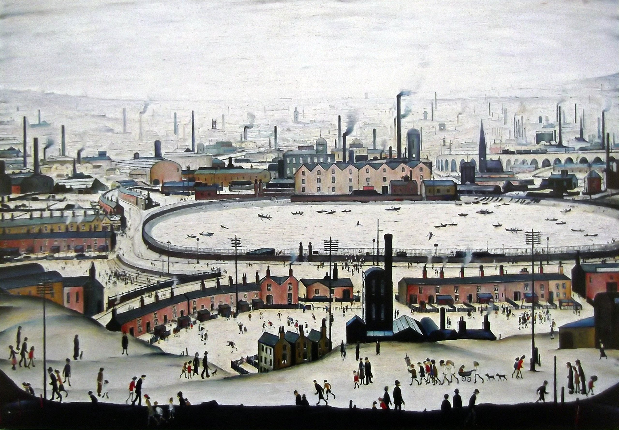 Stateoftheart-Uk Image - The Pond - Plus Small Border The Collection Of L S Lowry Speciality Prints And Pictures - With Protective Fine Art Coating - On A Textured Medium - 16 X 12Inch (408Mm X 305Mm)
