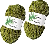 Vista 6 de DDL&HEXI 2 Park Super Chenille Hilo Grueso para Manta, Kit para Hacer Mantas, Hilo de Tejido Jumbo 2x8oz 226g por Bolsa (206)