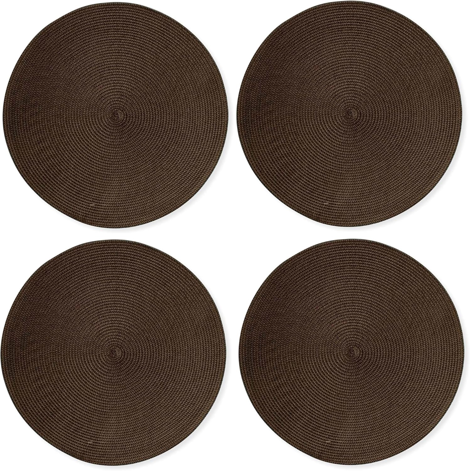 Up To 40% OFF tag Placemats for Dining Table, Round Handwoven Placemats Set of 4 in in Chocolate Brown Color, Dinner Table Round Place Mats - Size: 15 inches Chocolate Brown Best Quality 🔥 tag Placemats for Dining Table, Round Handwoven Placemats Set of 4 in in Chocolate Brown Color, Dinner Table Round Place Mats - Size: 15 inches Chocolate Brown