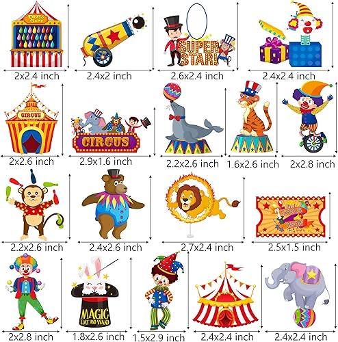 Miniatura 3 de Decoración para cupcakes de circo, 36 piezas, decoración de fiesta de carnaval, para tartas y cupcakes para fiesta de cumpleaños temática de circo y