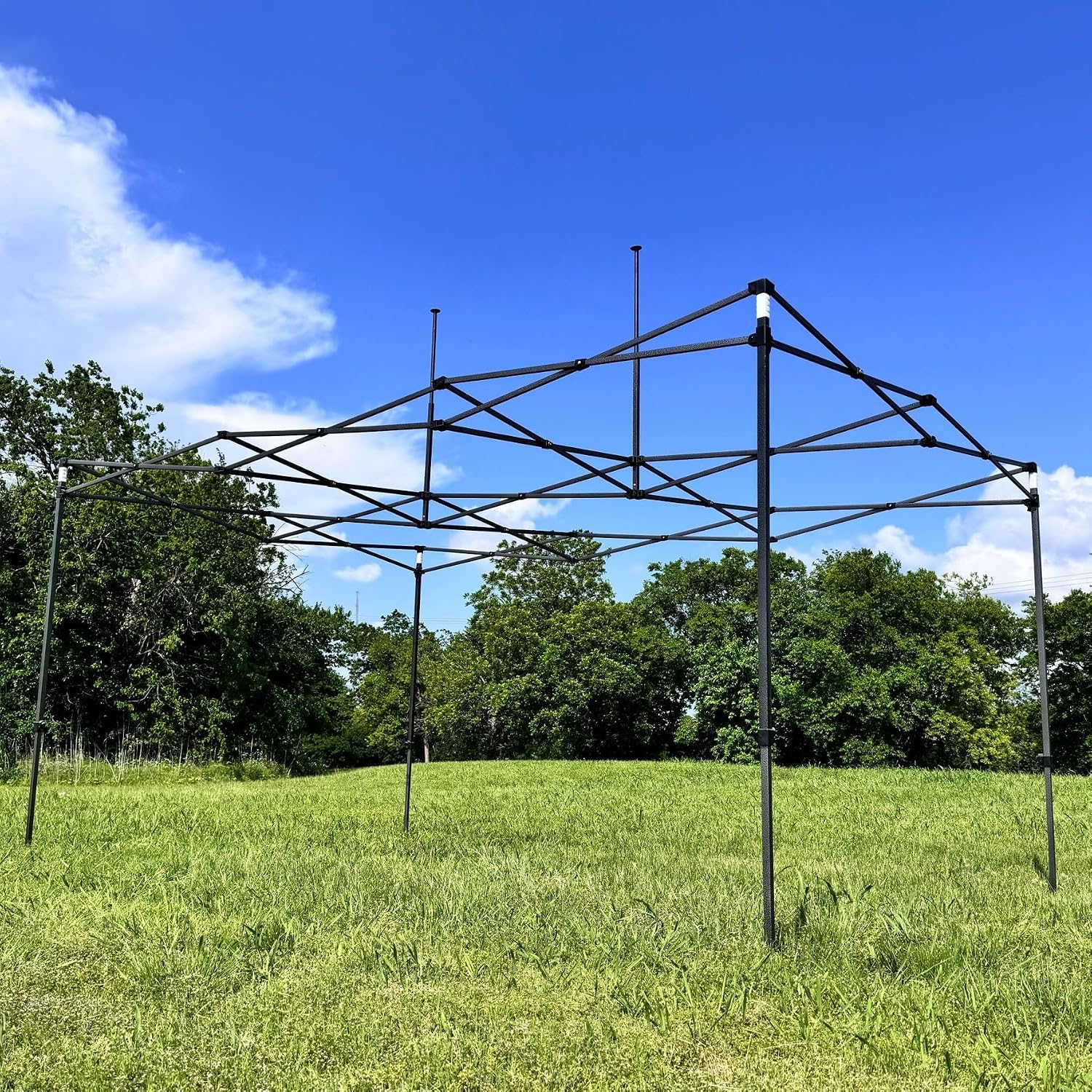 10'x15' DW Model Ez Pop up Canopy Party Tent Instant Gazebos 100% Waterproof Top with 4 Removable Sides +Wheel Bag+ 4 Sand Bags by Delta Canopies (10'x15' Black Flame)
