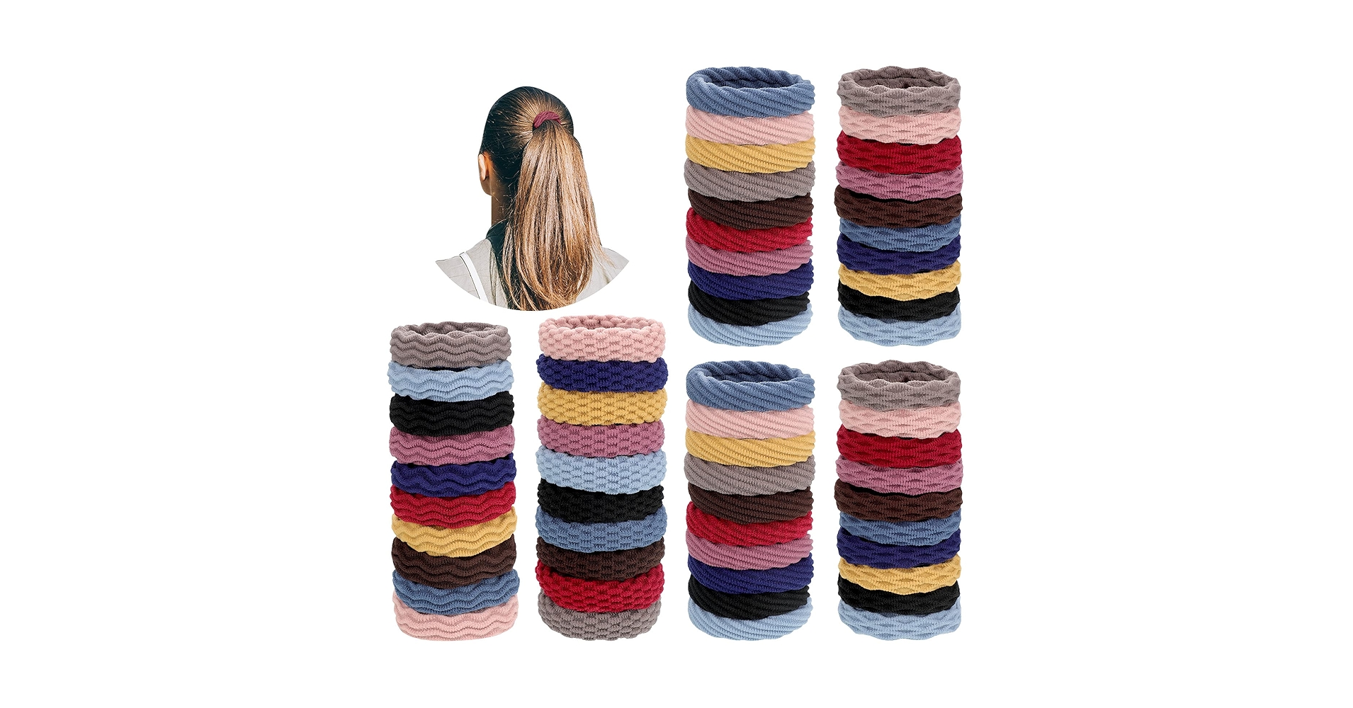 Amazon.com : WILLBOND 60 Pieces Seamless Hair Ties, Cotton