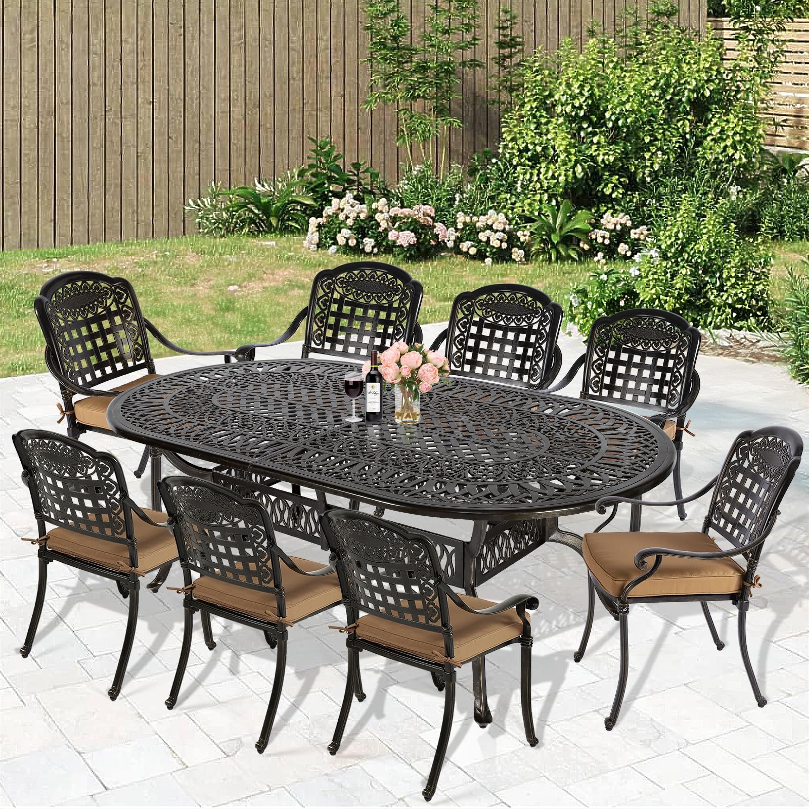 (similar item) SANFRED 8 -PERSON 84”LONG ALUMINUM Dining chair 