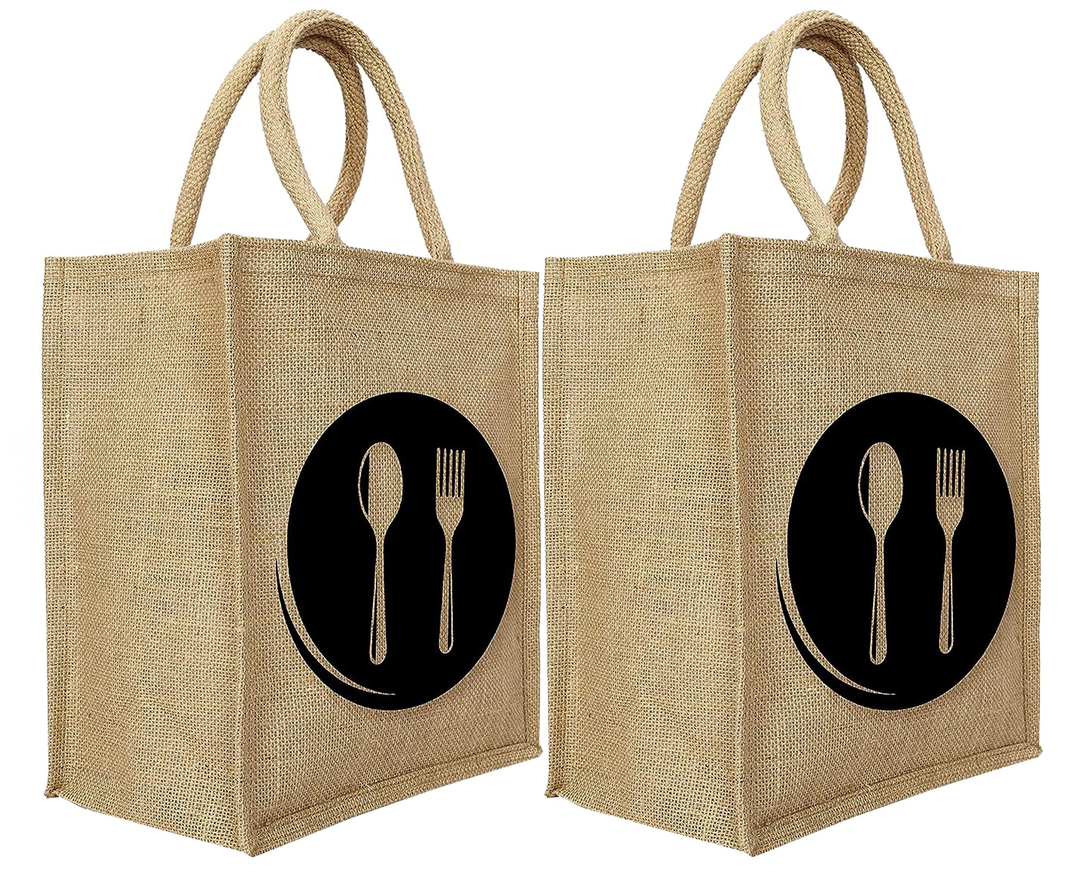 LAXIS Jute Bag | Tote Bags with Handles, Handicraft Jute Tifin Bag Blank Large Burlap Reusable, Grocery Bags, Water Resistant for Bridesmaid Gift Travel Shopping DIY Crafts Bags (Brown- Pack of 2) (B0CG7PZ814) Amazon Price History, Amazon Price Tracker