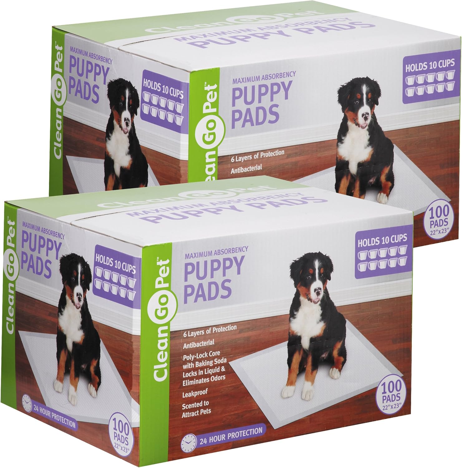 Clean Go Pet MaximumAbsorbency Puppy Pads, 200Pack AntiMicrobial