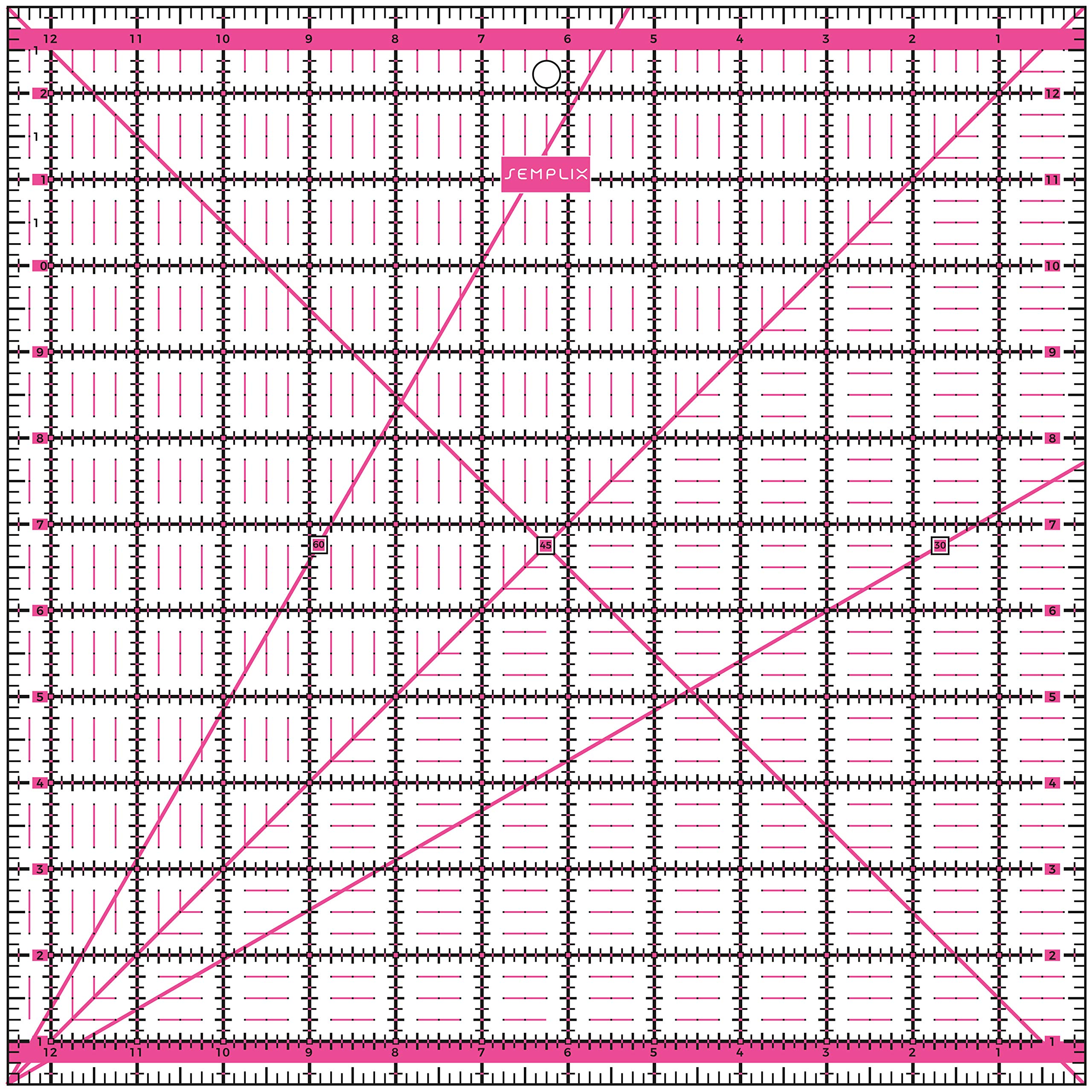 SEMPLIX Patchwork Lineal Set Inch (6x6 inch, 12x6 inch, 24x6,5 inch, 12,5x12,5 inch) (pink)