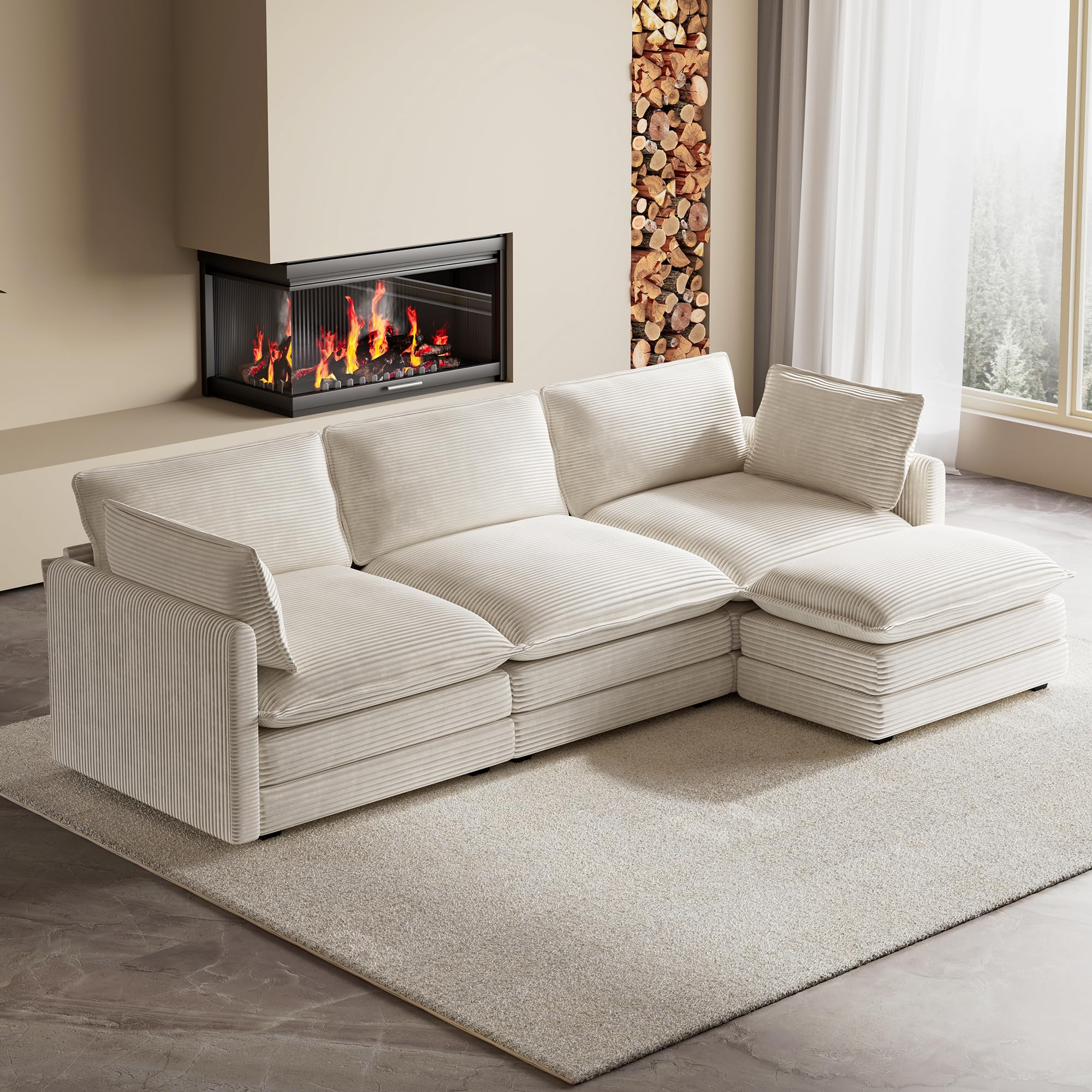 Best Big Lots Sofas Alternatives 2026: 5 Amazon Sectionals 2 ROWHY 104'' Modular Sectional Cloud Couch with Movable Ottoman, 4 Seat Modern Co — product photo
