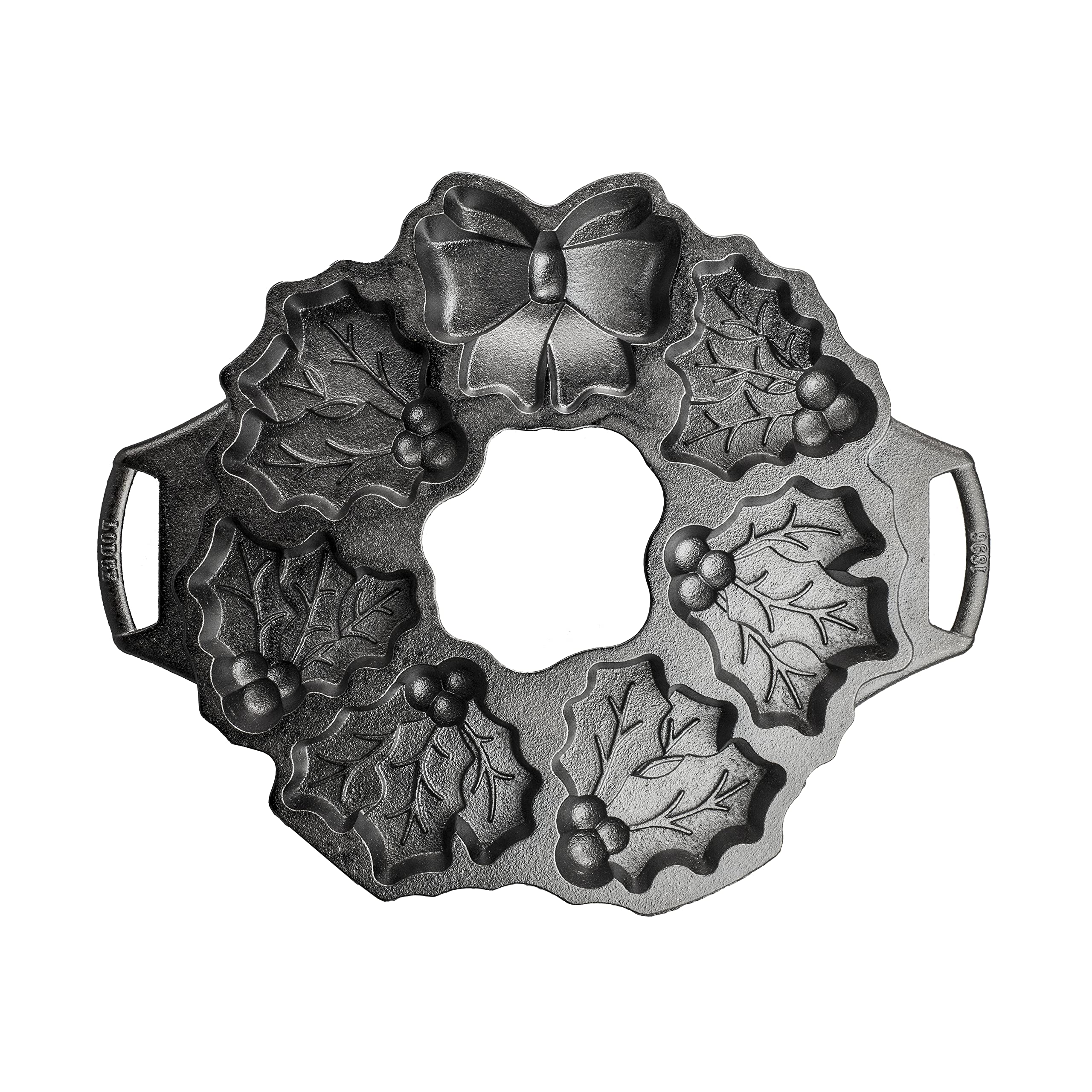 Lodge BWHW Moule à pâtisserie en fonte Motif couronne de Noël Noir