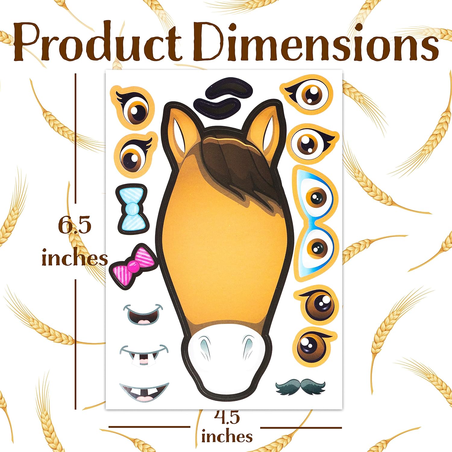 24 Make A Horse Sticker Sheets - Includes Brown, Black, & White/Grey Horses - Fun Craft Activity for Children - Perfect Party Favors for Horse, Petting Zoo & Barn Themed Birthday Parties