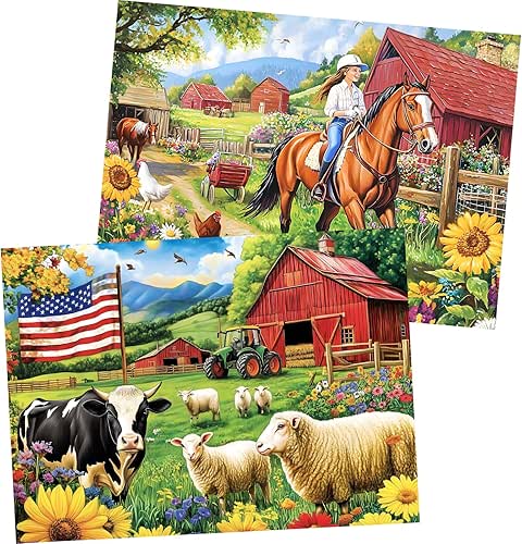 2 Pack 500 Pieces Puzzle for Adults, US Country Life