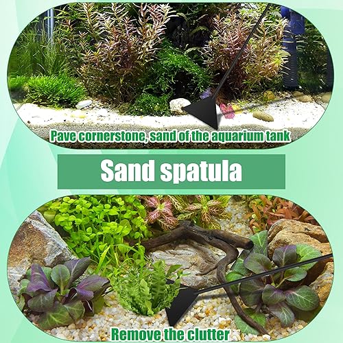 Vista 13 de Kit de herramientas de acuario para acuario, 4 en 1 antioxidante para plantas acuáticas, herramienta de paisajismo acuático, pinzas negras, tijeras