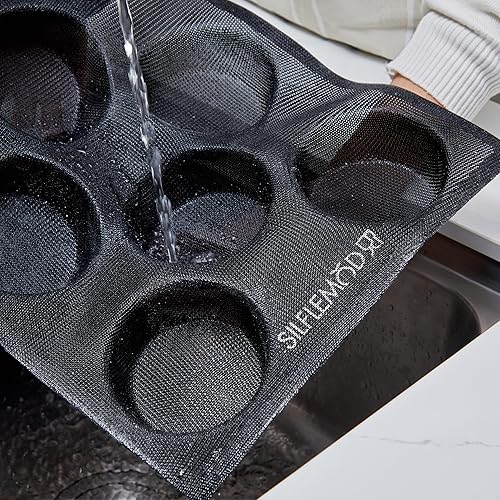 Miniatura 5 de SILFLEMOD Molde perforado de silicona para bollo de hamburguesa  Formas de pan aireado de silicona de grado alimenticio para horno  Molde de pan de