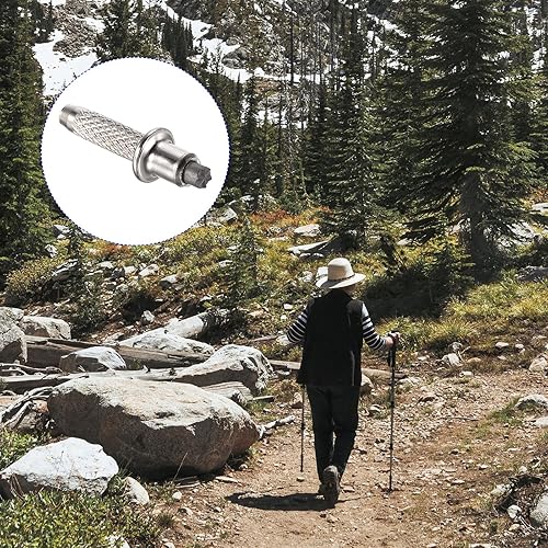 Miniatura 2 de Paquete de 6 puntas de carburo para bastones de trekking, aleación de aluminio, piezas para bastones de senderismo al aire libre (0.394 pulgadas,