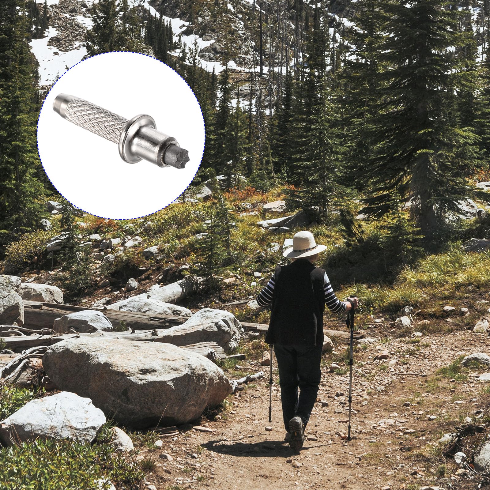 M METERXITY 6 Pack Trekking Poles Carbide Tips - Image 2