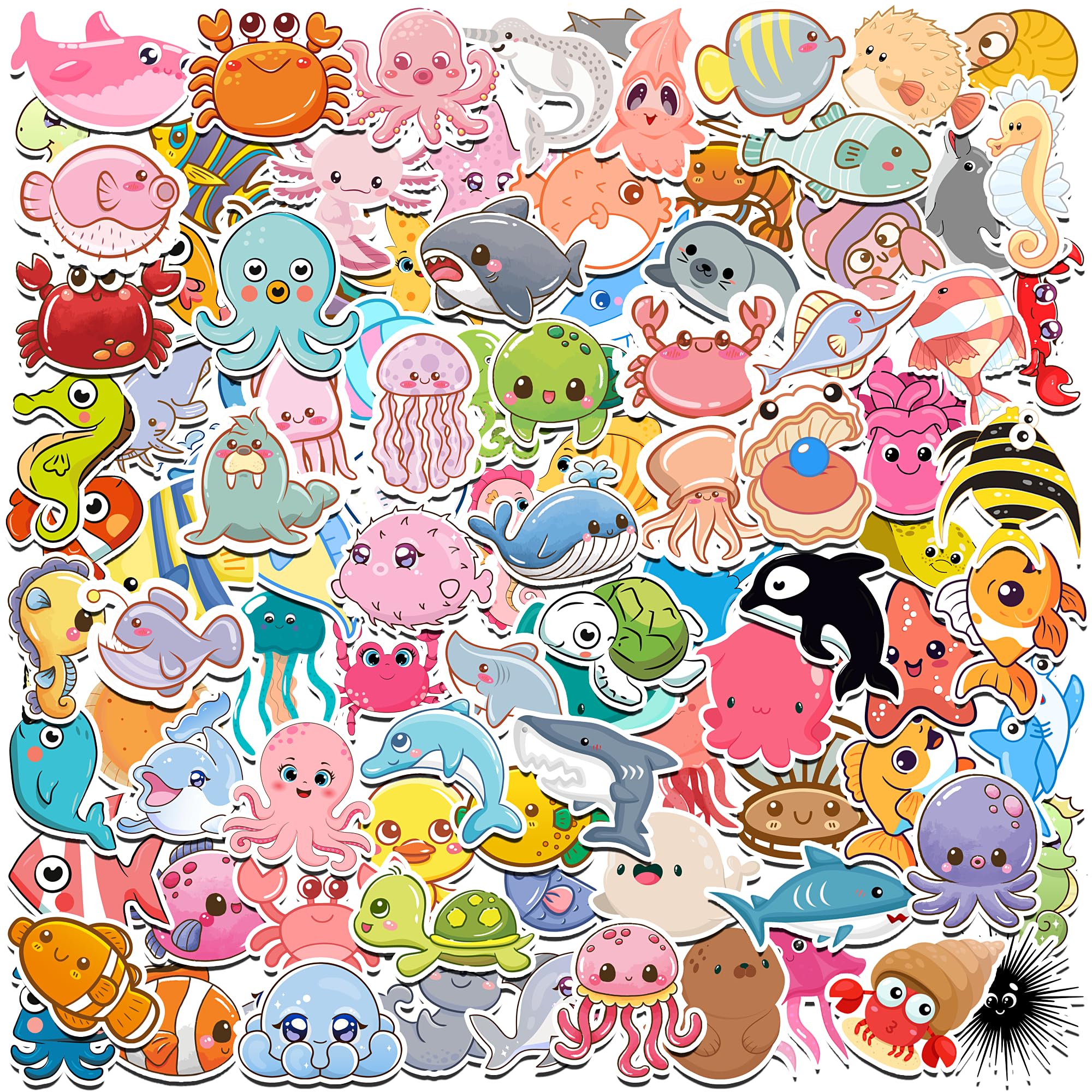Stickers for Kids, 100Pcs Cute Animal Stickers, Vinyl Non-Repeating Sticker
