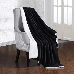 Dream Lab Soft Sherpa Reversible & Washable Duvet Cover for Weighted Blanket, Charcoal/Ivory, 48" x 72"