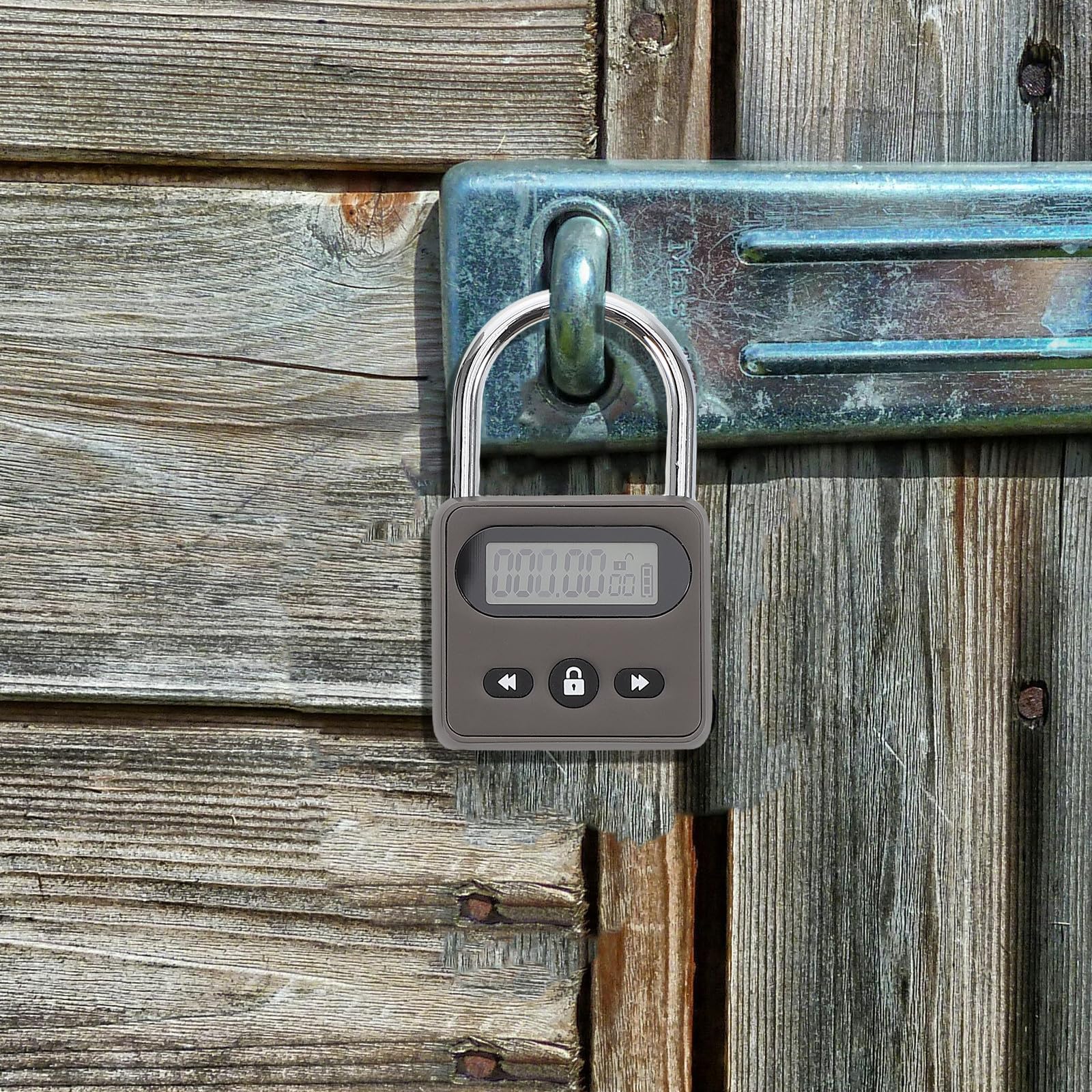 Holibanna Elektronisches Zeitschaltuhr Multifunktional und Wiederaufladbar Vorhängeschloss aus Zinklegierung mit LCD Anzeige für Hausgebrauch und Prüfungsvorbereitung