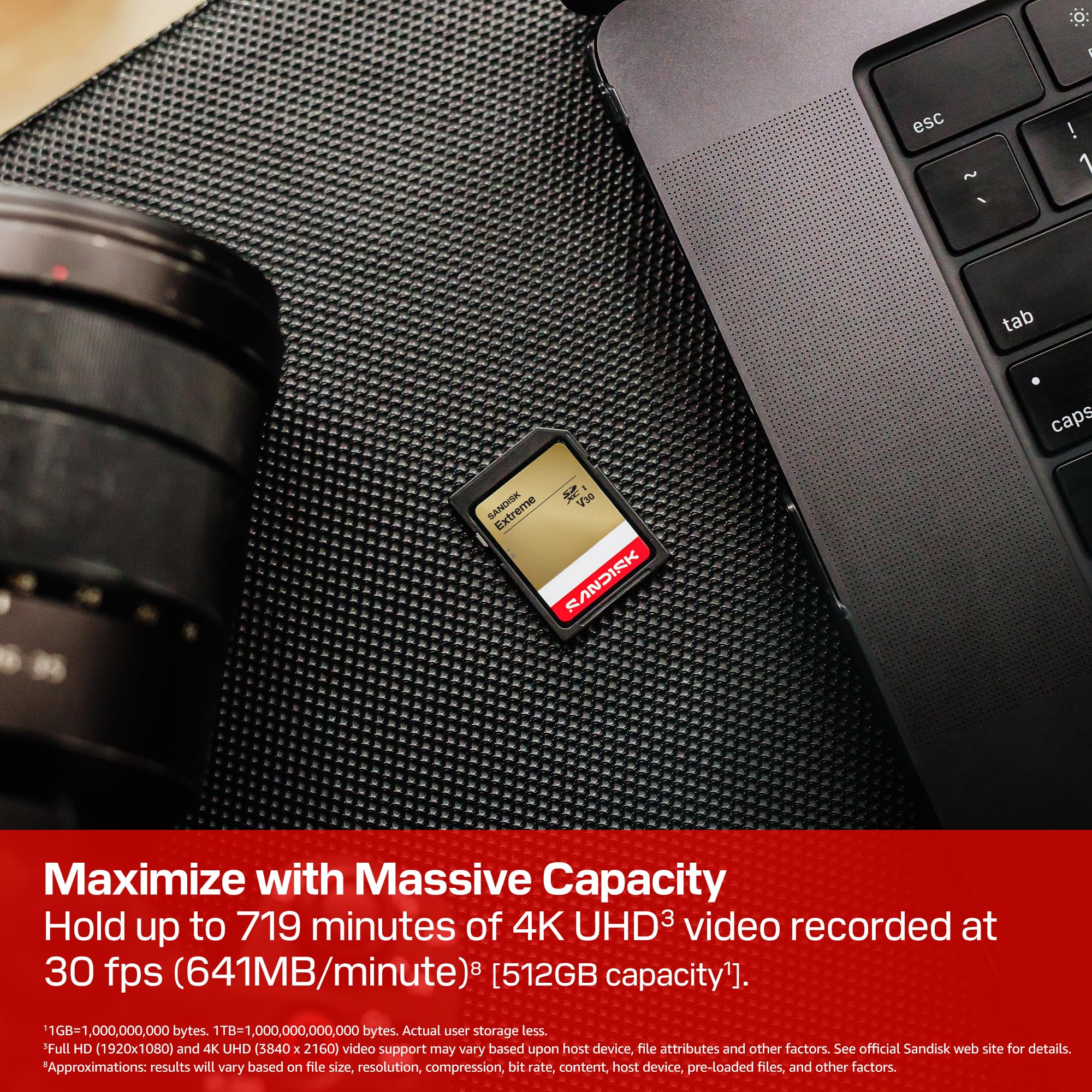 SANDISK Extreme Scheda SD UHS-I da 128 GB (fino a 230 MB/s velocità di lettura e fino a 120 MB/s velocità di scrittura, video in 4K UHD, U3, V30) SANDISK Memory Zone App