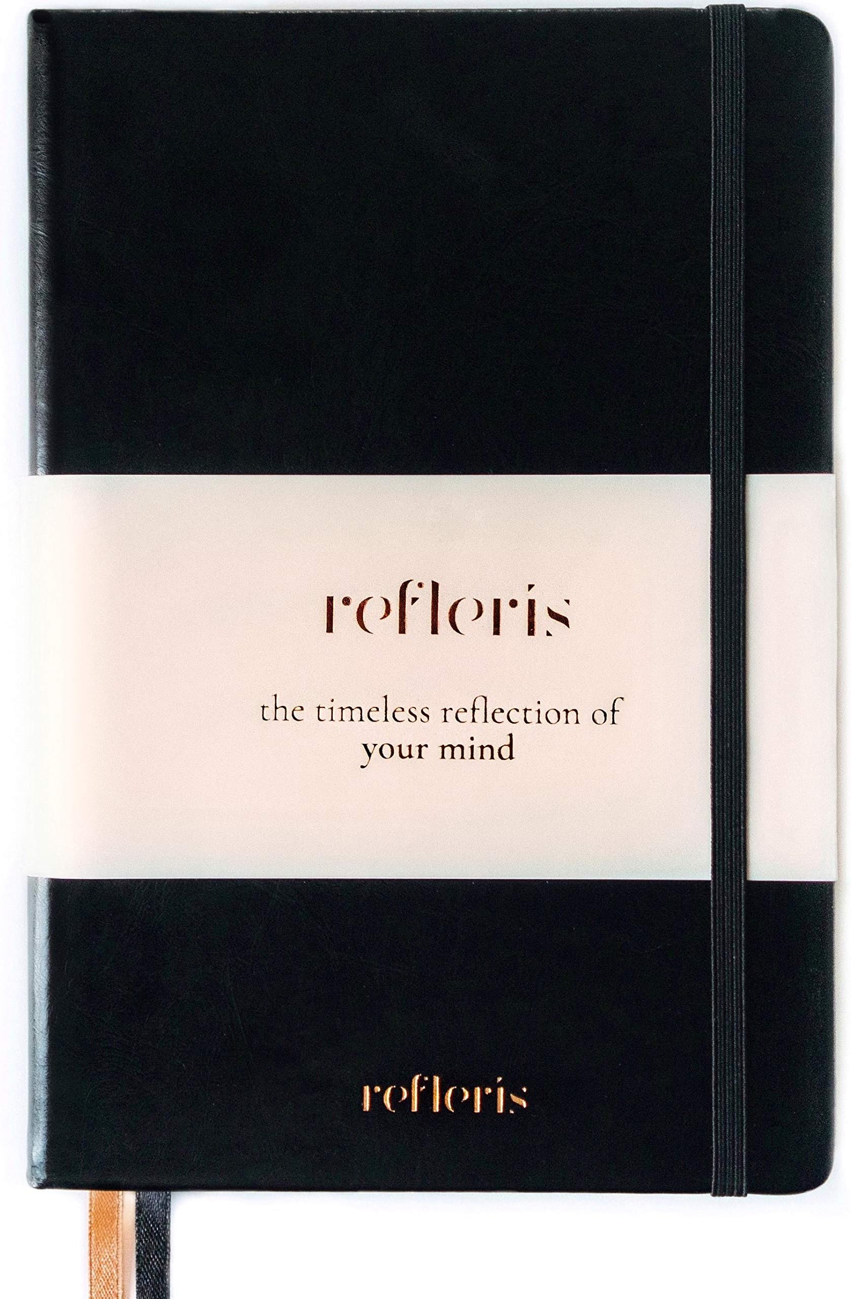Premium Bullet Notebook Refleris | Black PU Leather Hardcover Journal, Thick Paper, Dot Grid. Excellent for Writing, Daily Journaling, Diary. Classic Notebooks A5 Dotted