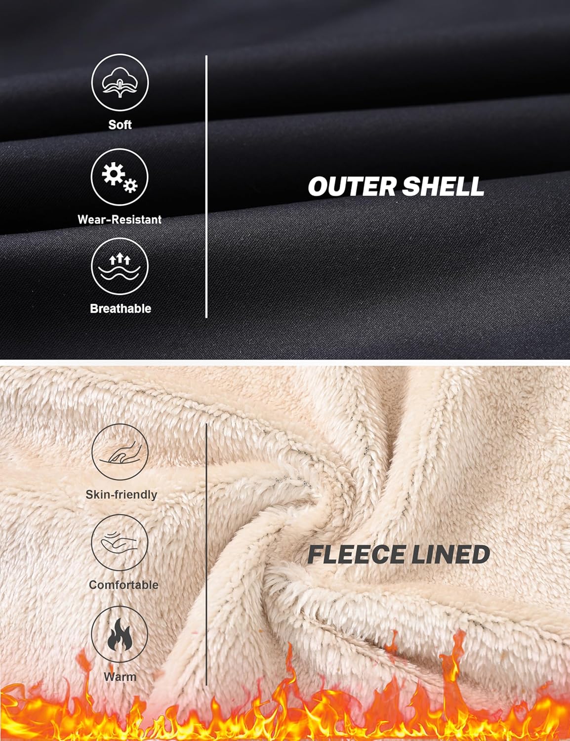 MoFiz Kids Fleece Jackets Sherpa Lined Hoodie Jacket Hooded Zip up Sweatshirt Coats for Boys Girls Winter Casual Outerwear - Image 3