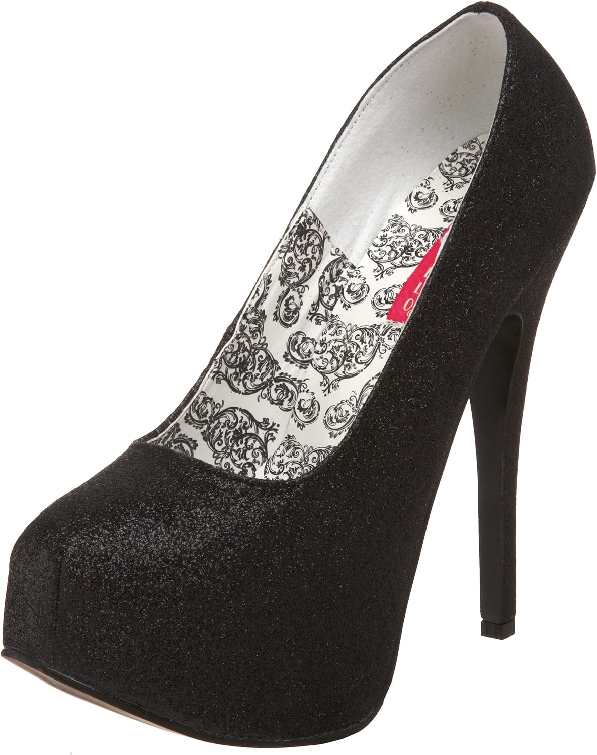Bordello by Pleaser Women's Teeze-31G Pump,Black Glitter,7 M US