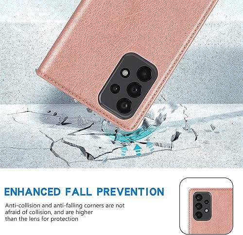 Miniatura 7 de ZZXX Funda tipo cartera para Samsung Galaxy A23 5G4G con bloqueo RFID, soporte de ranura para tarjetas, funda protectora de cuero magnético fuerte