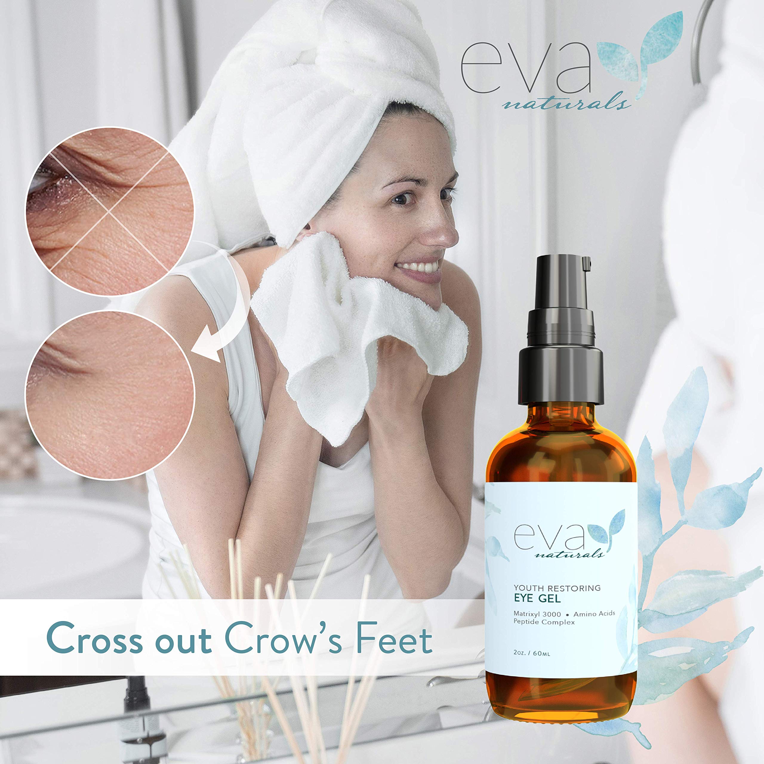 Eva Naturals AntiAging Eye Gel Luxurious Hydrating Under Eye Cream