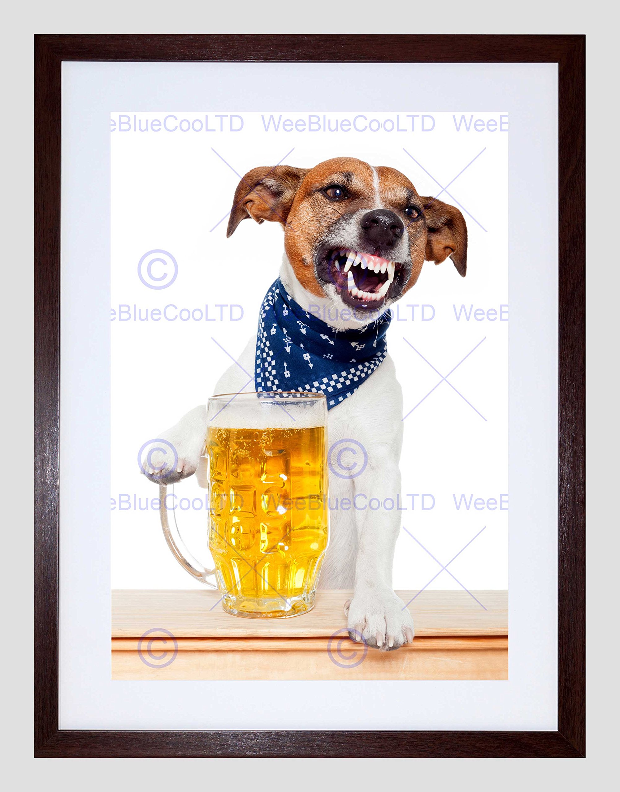 Wee Blue Coo Jack Russell Dog Mug Beer Pint Drunk Picture Framed Wall Art Print