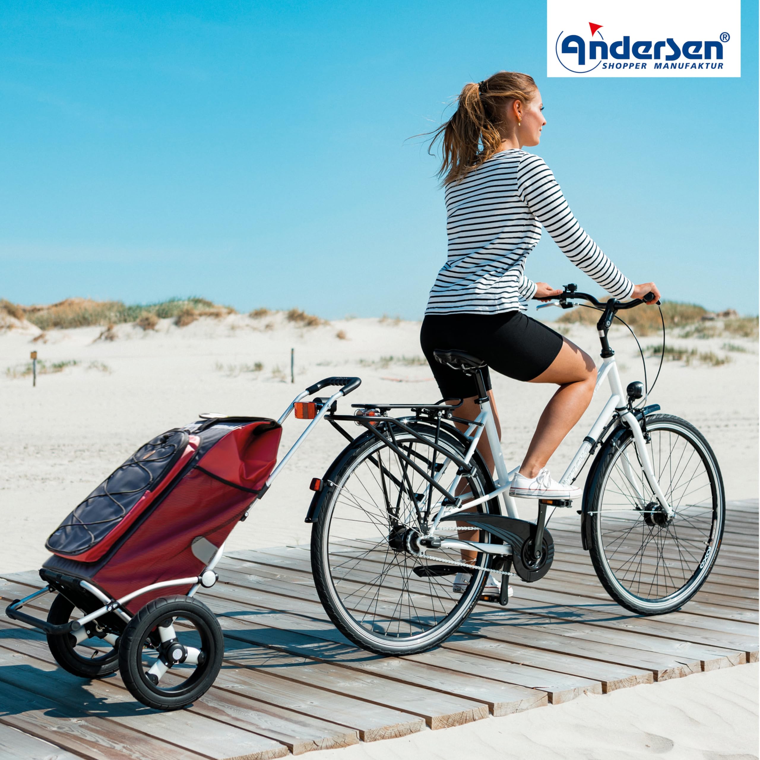 ANDERSEN Einkaufstrolley Fahrradmontage-Set: Anhängerkupplung R1-BigEasy für Fahrradrahmen und Kupplungsstift SH-1 Baumarkt