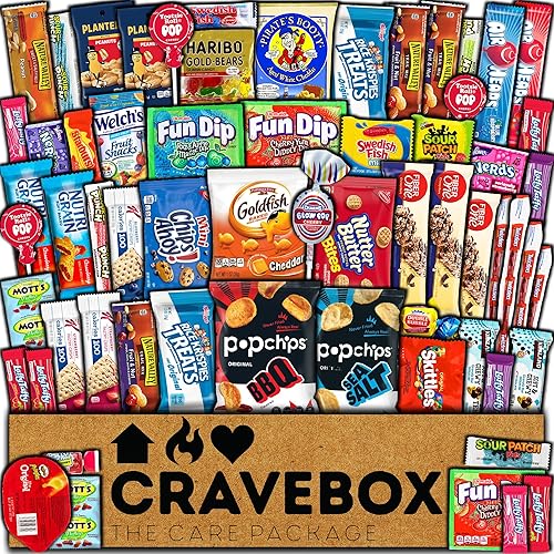 CRAVEBOX Paquete variado de aperitivos 50 unidades para regalo de Navidad paquete de cajas de regalo para adultos niños nietos chicos niñas mujeres CRAVEBOX Paquete variado de aperitivos 50 unidades para regalo de Navidad paquete de cajas de regalo para adultos niños nietos chicos niñas mujeres