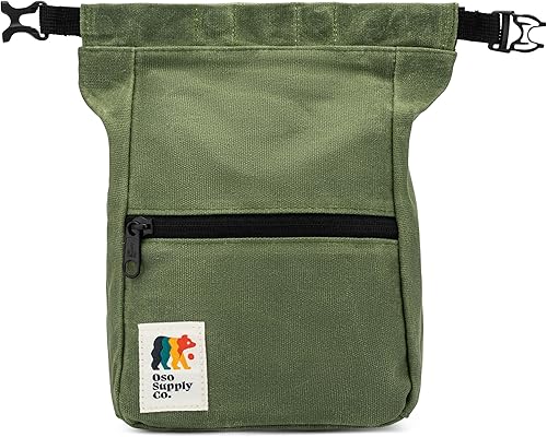 Kulshan Bouldering Bucket, bolsa de tiza de gran tamaño para escalada en roca, maceta de tiza con cierre magnético enrollable, bucle de cepillo,