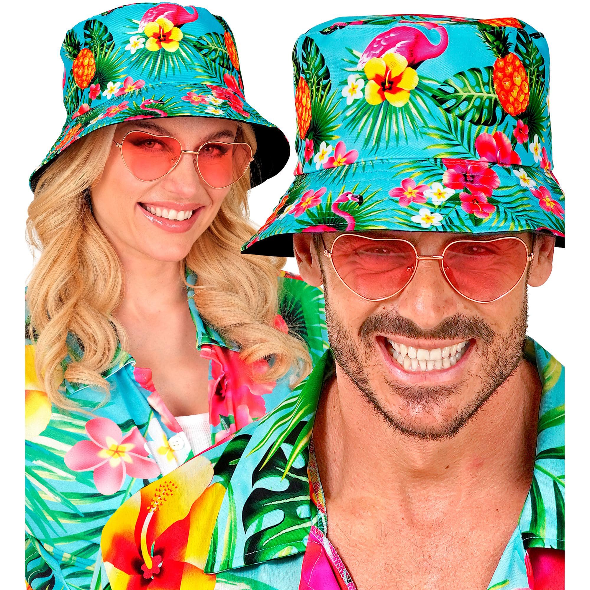 W WIDMANN Milano Party Fashion 28581 Unisex Adult Neon Flamingo Fishing Hat, Neon - Flamingo, 23 cm x 39 cm x 2 cm - Image 3