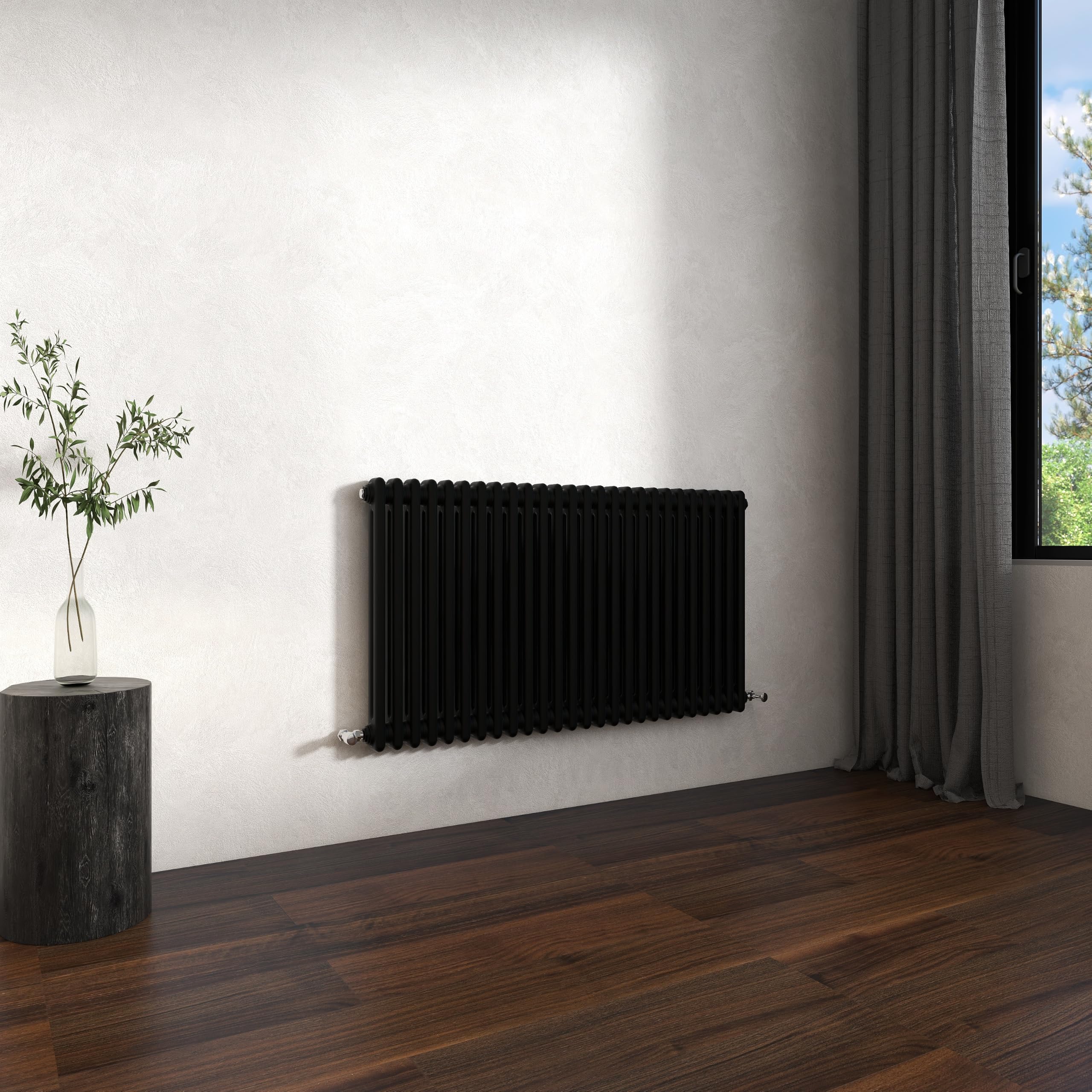 Traditional 2 Column Cast Iron Radiator 600x1190mm Horizontal Black โ image 1