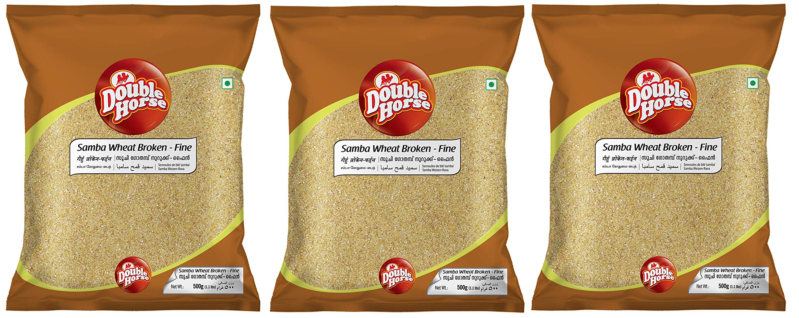 Double Horse Organic Samba Wheat Rava - 500 g (Pack of 3)|Diabetic Prevention | Rich Sources of Antioxidants|Samba Wheat Dalia |Healthy |Sooji Gothambu Nuruku (B01BCJAU9I) Amazon Price History, Amazon Price Tracker